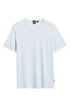 Hugo Boss Boss Tiburt Linen T-shirt In Light Blue