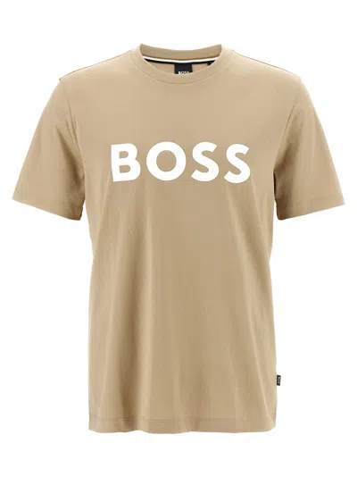 Hugo Boss Tiburt T-shirt In Beige