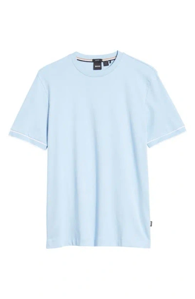 Hugo Boss Tiburt Tipped T-shirt In Light Blue