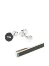 Hugo Boss Tie-clipe Round Logo Cufflinks In Black