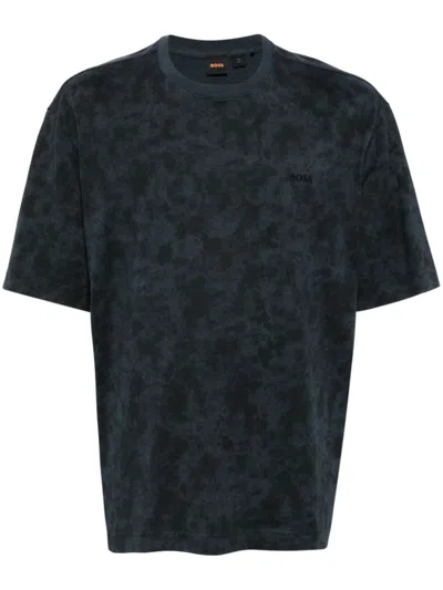 Hugo Boss Tie-dye Effect T-shirt In 蓝色
