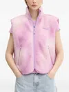 Hugo Boss Tie-dye Fleece Vest In Pink