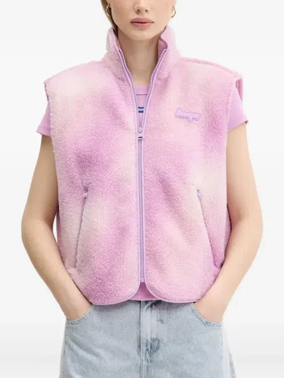 Hugo Boss Tie-dye Fleece Vest In Pink