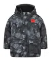 Hugo Boss Tie-dye Hooded Jacket In Black
