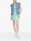Hugo Boss Tie-dye Logo Mini Dress In Blue