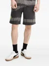 Hugo Boss Tie-dye Logo Shorts In Gray
