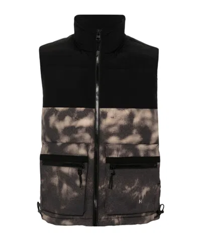Hugo Boss Tie-dye Print Gilet In Black