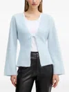 Hugo Boss Tie-front Flared-sleeves Cardigan In Blue