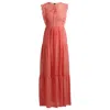 Hugo Boss Tie-neckline Sleeveless Dress With Frill Trims In Purple