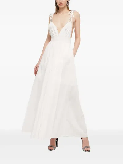 Hugo Boss Tie-strap Maxi Dress In White