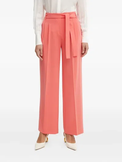 Hugo Boss Tie-waist Trousers In Pink