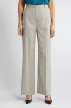 Hugo Boss Regular-fit Trousers In Virgin Wool In Light Beige Windowpane