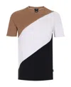 Hugo Boss Tilburt 323 Colour-block T-shirt In Black