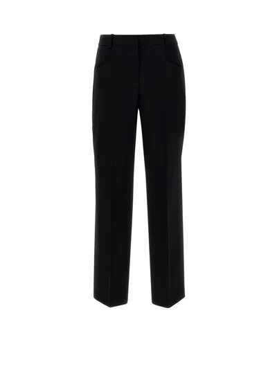 Hugo Boss Trousers Made From Virgin Wool In Black