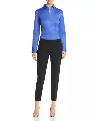 Hugo Boss Tiluna Fundamental Straight Wool Pants In Black