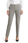 Hugo Boss Tilunana Plaid Wool Pants In Grey Miscellaneous