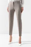 Hugo Boss Tinufa Micro Stripe Crop Straight Leg Wool Pants In Gray, Tan In Multi