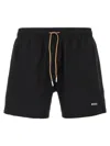 Hugo Boss Quick-drying Swim Shorts With Logo Print In Black