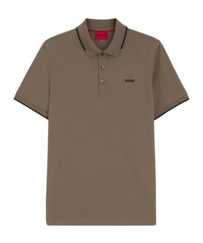 HUGO BOSS TIPPED-COLLAR COTTON POLO SHIRT