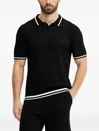 Hugo Boss Tipped-collar Polo Shirt In Black