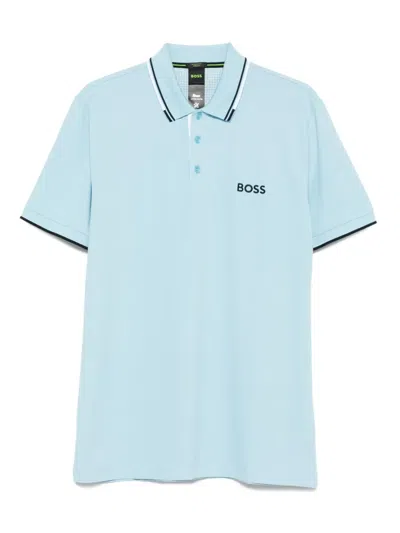 Hugo Boss Tipped-collar Polo Shirt In Blue