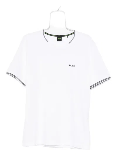 Hugo Boss Tipped Crew-neck T-shirt In White