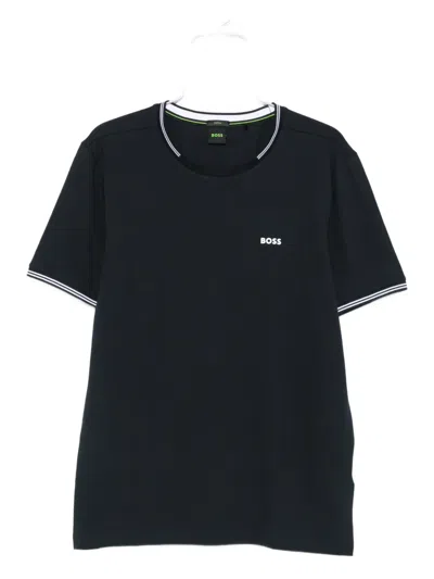 Hugo Boss Tipped Crew-neck T-shirt In Black