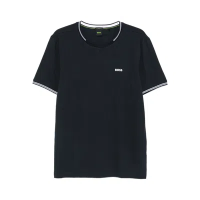 Hugo Boss Tipped Crew-neck T-shirt In Blue