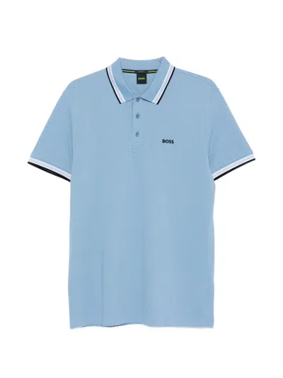 Hugo Boss Tipped Polo Shirt In Blue