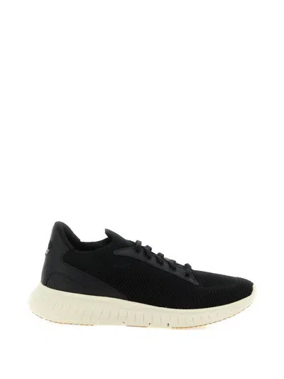 Hugo Boss Titanis Leather Sneakers In Black