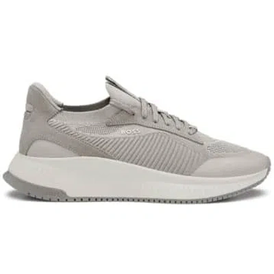Hugo Boss Ttnm Evo Slon Panelled Sneakers In Neturals
