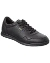 Hugo Boss Titanium Leather Sneaker In Black