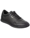 Hugo Boss Titanium Leather Sneaker In Black