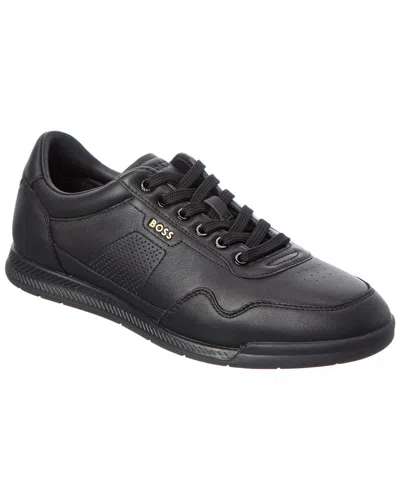 HUGO BOSS TITANIUM LEATHER SNEAKER