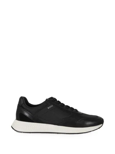Hugo Boss Titanium Runn Panelled Sneakers In Black