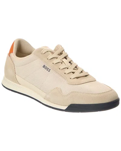 Hugo Boss Boss Titanium Low Top Sneaker In Neutral