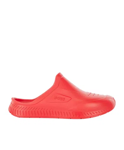 Hugo Boss Titanium-r Rubber Slide In Red