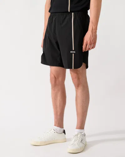 Hugo Boss Toc Mens Active Tennis Shorts In Innovative Nova Fabric In Black