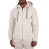 Hugo Boss Tonal Insert Zip-up Hoodie In White
