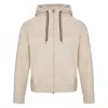 Hugo Boss Tonal Insert Zip-up Hoodie In White