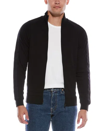 Hugo Boss Tonal Logo Zip Jacket In Black