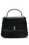 Hugo Boss Top-handle Handbag In Leather With Double B Monogram In Black
