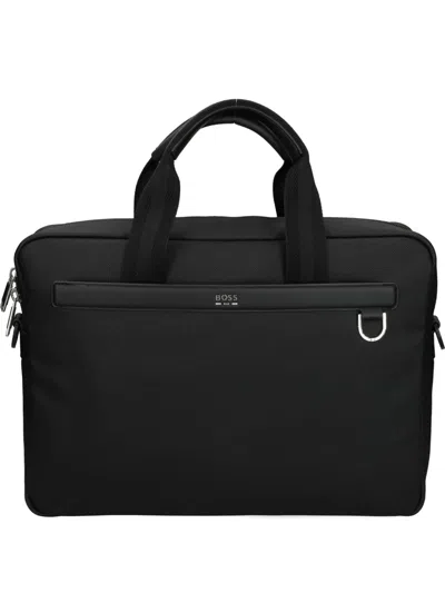 Hugo Boss Top-handle Zip-fastening Briefcase In Black