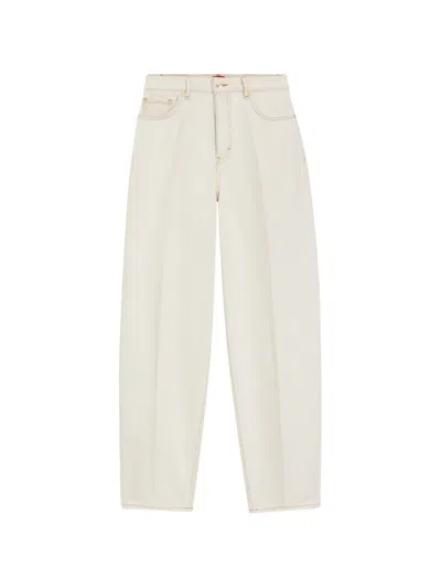 Hugo Boss Topstitch Cotton Jeans In White