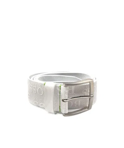 Hugo Boss Torialo Hugo Logo Belt In Gray