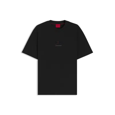 Hugo Boss Tortoise-logo T-shirt In Cotton Jersey In Black