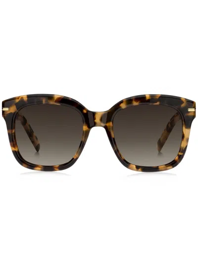 Hugo Boss Tortoiseshell-effect Sunglasses In Braun