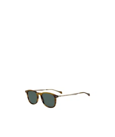 Hugo Boss Tortoiseshell Round-frame Sunglasses In /qt Brown Horn