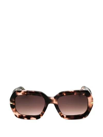 Hugo Boss Tortoiseshell-effect Oversized-frame Sunglasses In Brown
