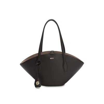 Hugo Boss Tote Bag With Double B Monogram Key Ring In Orange